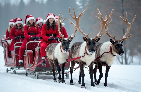 how many reindeer pull santaʼs sleigh