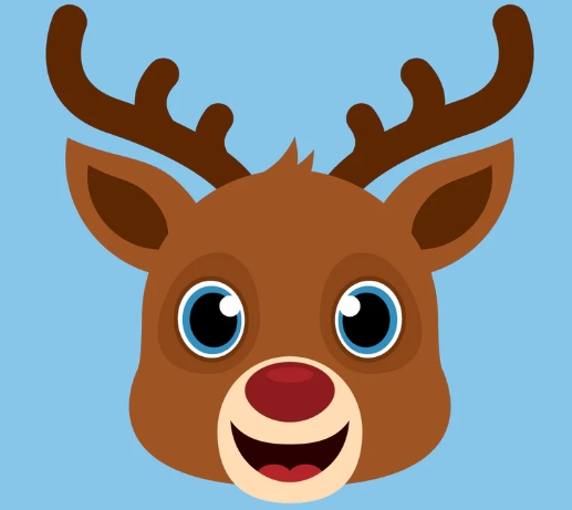 cute reindeer face clipart