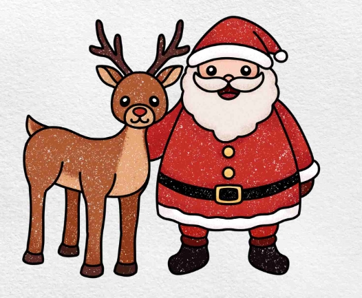 santa with deer images
