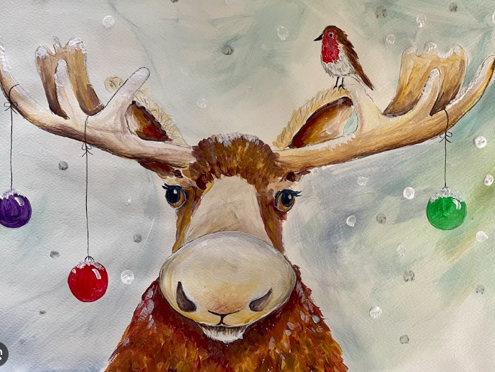Creating Your Own Christmas Moose Painting