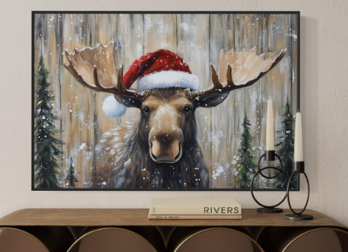 DIY Christmas Moose Wall Art