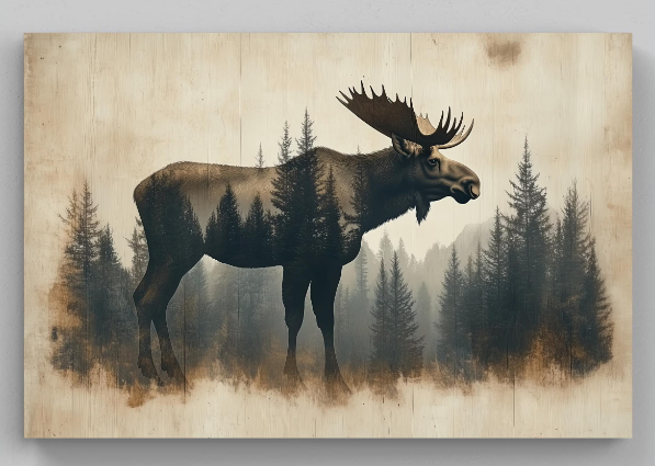 Discover the Charm of LED Moose Canvas Art
