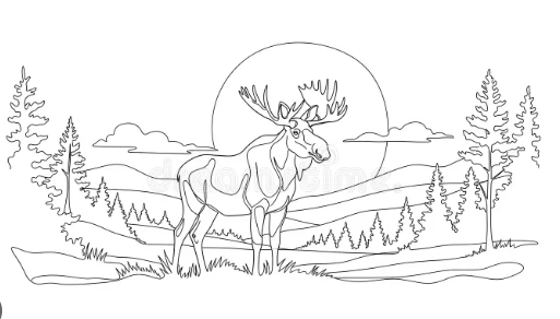 Exploring the Beauty of Line Art Moose