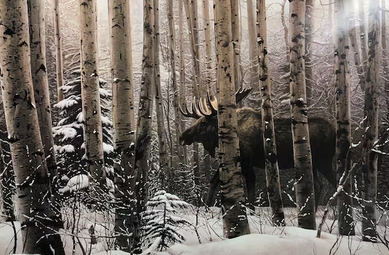 Exploring the Beauty of Stephen Lyman's Moose Print