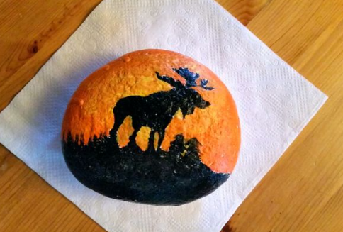 Moose Painted Rock