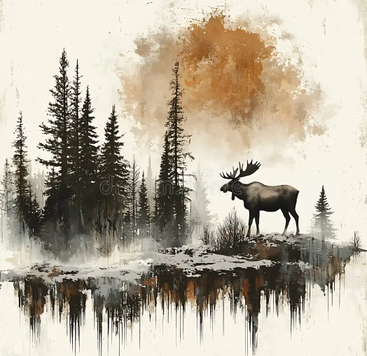 Techniques Used in Abstract Moose Painting