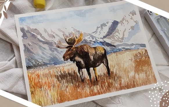 Techniques for Capturing Moose in Watercolor