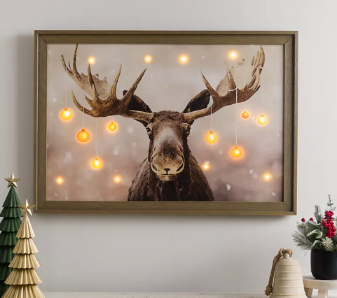 The Charm of the Pre-Lit Elmer the Moose Canvas