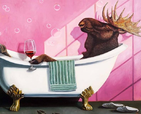 Where to Find Moose in Bathtub Art