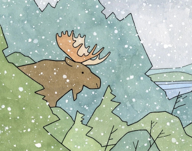 whimsical moose art