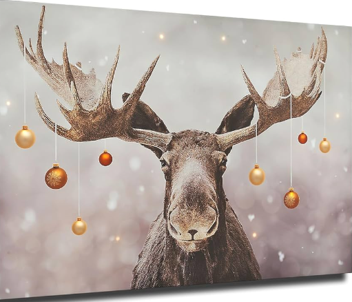christmas moose canvas
