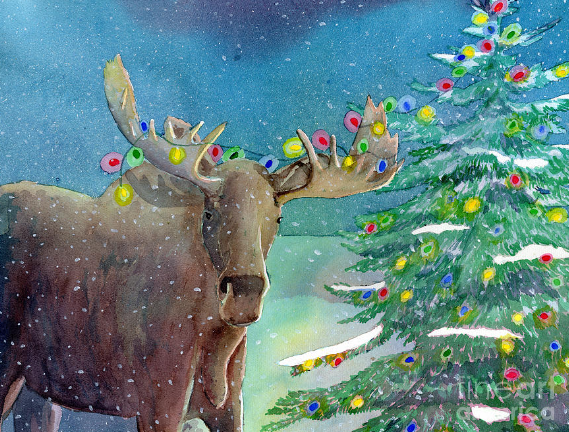 christmas moose painting