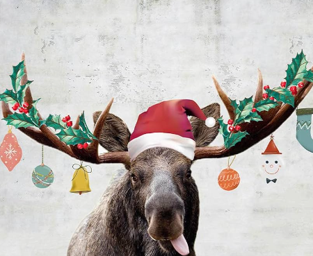 christmas moose wall art