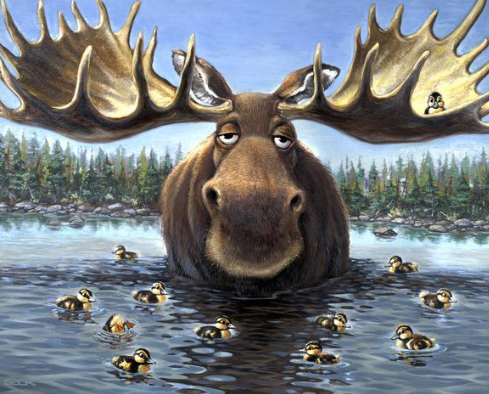 funny moose art
