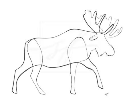 line art moose