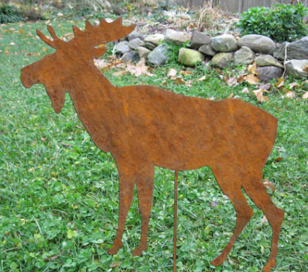 metal moose yard art