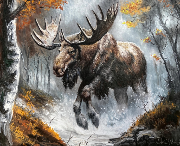 woodland art moose