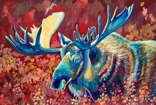 moose abstract painting
