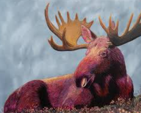 moose acrylic painting