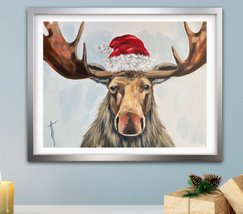 moose christmas art