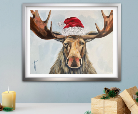 moose christmas wall art