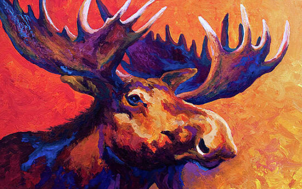 moose head painting