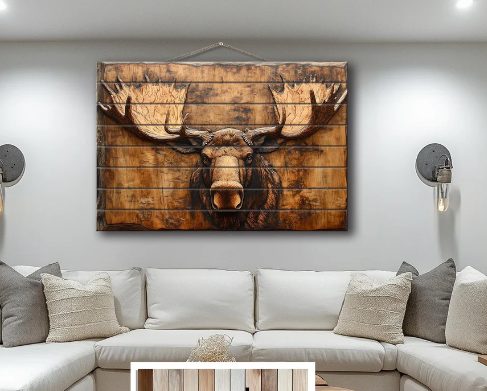 moose head painting