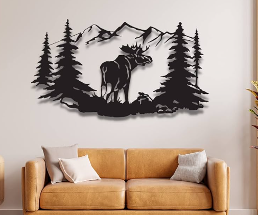 moose metal wall art
