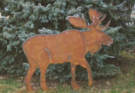 moose metal yard art