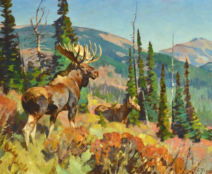 moose oil painting