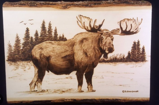 moose pyrography