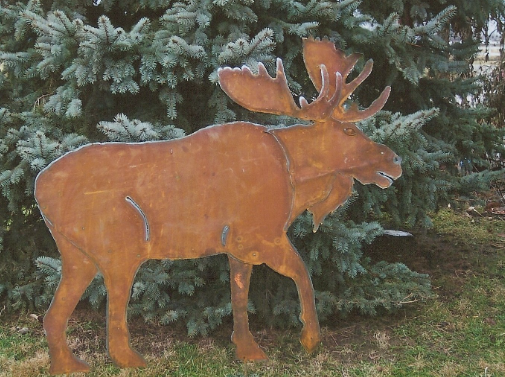moose silhouette yard art