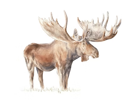 moose watercolor paintings