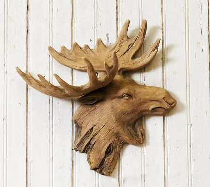 resin moose head wall art