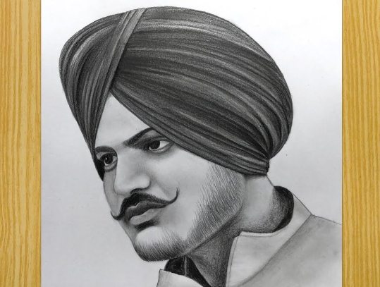 sidhu moose wala pencil painting2