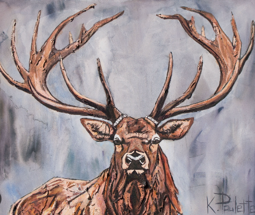 Elk Art Emphasizing Natural Detail
