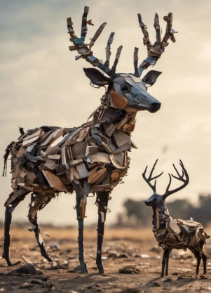 Elk Art Using Recycled Materials