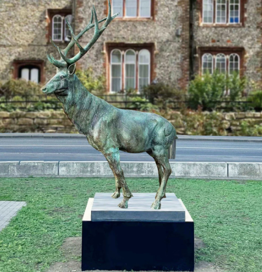 Outdoor Elk Sculptures in Public Spaces
